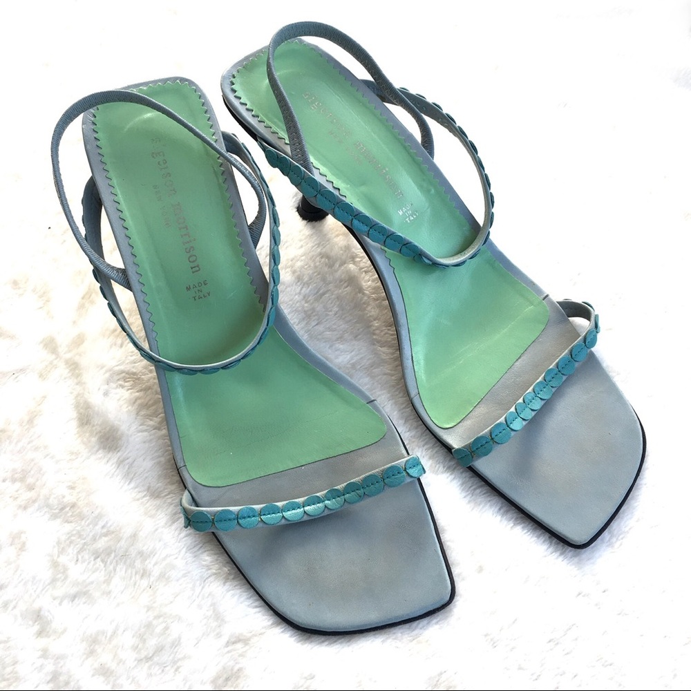 Sigerson Morrison Aqua Strappy Heel Leather Sandal